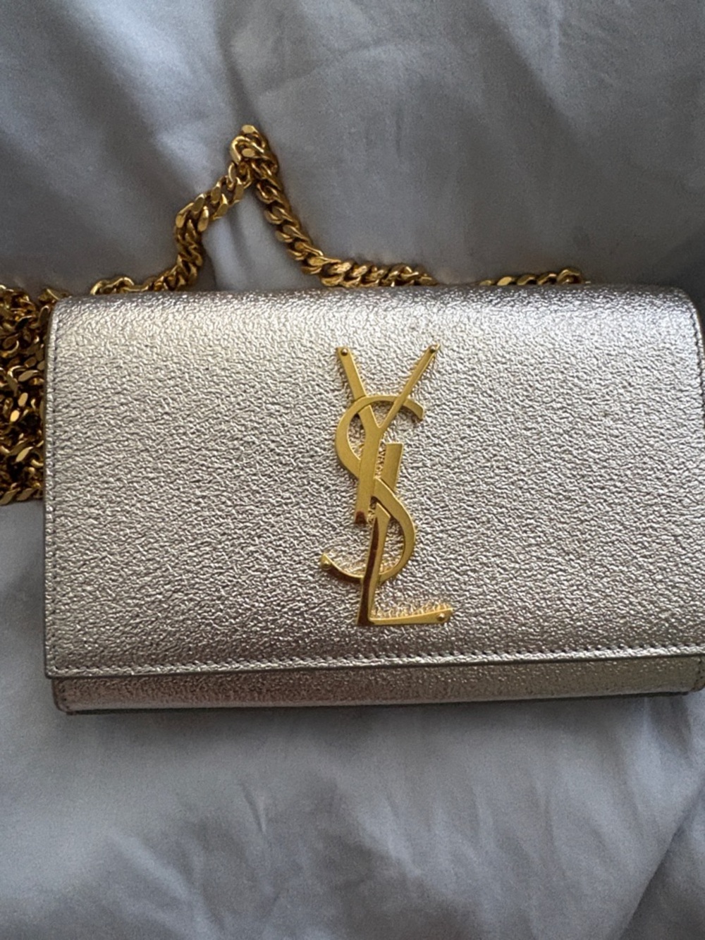 Saint Laurent Gold Kate Evening Bag Monogram Chain Crossbody - Picture 7 of 12